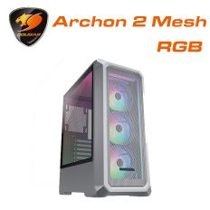 【COUGAR 美洲獅】Archon 2 Mesh RGB 網狀通風前板 ARGB  白色 中塔機箱 