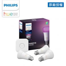【Philips】Hue 智慧照明 入門套件組 藍牙版燈泡+橋接器(PH002)