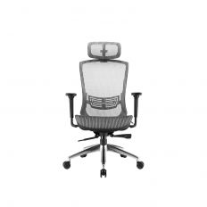 送無線滑鼠【irocks 艾芮克】 T03 (自行安裝) 人體工學辦公椅 灰色 網椅 電競椅