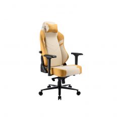 【irocks 艾芮克】 T28 (自行安裝) 貓抓布面電腦椅 黃白色 電競椅 防潑水 耐磨