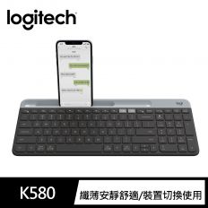 【Logitech 羅技】K580超薄跨平台藍芽鍵盤-石墨灰