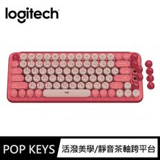 【Logitech 羅技】POP Keys 無線機械式鍵盤-魅力桃