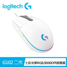 【Logitech 羅技】G102 炫彩遊戲滑鼠 白色