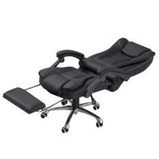 【SIDIS】全黑色180度全平躺PU皮老闆椅 (雙層加厚/椅背加高/附擱腳墊/座椅加寬) 電腦椅/辦公椅/沙發椅