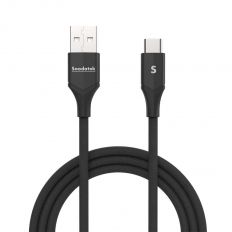 【Soodatek】USB2.0 TO C快充傳輸線(1米，黑/藍/灰)