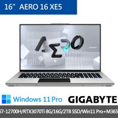 技嘉 AERO 16 XE5 創作者筆電(i7-12700H/RTX3070Ti 8G/OLED 4K/16G/2TB SSD/Win11 Pro/UHD/16)