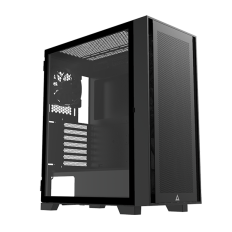 【MONTECH 君主】Air 1000 LITE BLACK 入門版 內含12cm風扇*3/網孔面板/鋼化玻璃 電腦機殼 (黑)