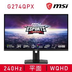 【MSI微星】G274QPX HDR400電競螢幕 (27型/2K/240Hz/1ms/IPS/Type-C)
