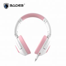 【SADES 賽德斯】SADES Shaman 薩滿耳機麥克風 (粉白色)