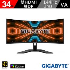 【GIGABYTE技嘉】技嘉 G34WQC A 34型 144Hz 1ms HDR400 電競曲面螢幕