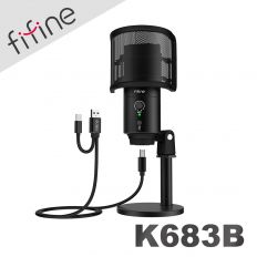 【FIFINE】 K683B USB心型指向電容式麥克風