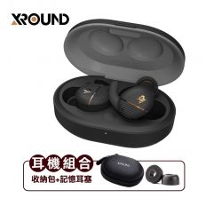 【XROUND】FORGE NC 真無線藍牙耳機-黑金色 超值組(XF01)