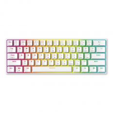 【FANTECH】 MAXFIT61 60%可換軸體RGB 青軸 機械式鍵盤(MK857) 白色