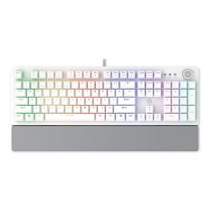 【FANTECH 】MK853 RGB混彩多媒體 紅軸 機械式電競鍵盤(英文版) 白色