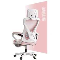 【坐得正】 辦公椅 電腦椅 人體工學椅 升降椅 電競椅 旋轉椅(OA260)-白框粉網