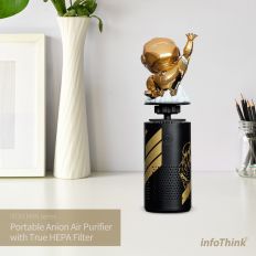 【InfoThink】鋼鐵人系列 USB渦輪負離子空氣清淨機- 隱黑