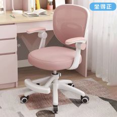 【坐得正】 電腦椅 有腳踏款式 人體工學椅 升降椅 電競椅 旋轉椅(OA560 有腳踏)-粉色