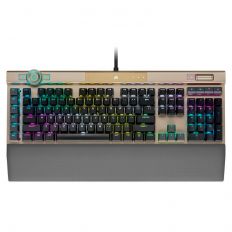 送MM3000-XL鼠墊【CORSAIR 海盜船】 K100 RGB (英刻光軸) 電競鍵盤 玫瑰金 PBT鍵帽