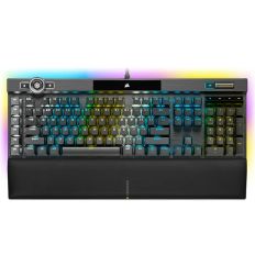 送MM3000-XL鼠墊【CORSAIR 海盜船】 K100 RGB (英刻銀軸) 電競鍵盤 黑色 PBT鍵帽